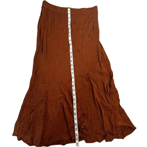 Madewell Rust Burnt Orange Jacquard Maxi Skirt Women’s Size 4 High Waist Long - Picture 4 of 14